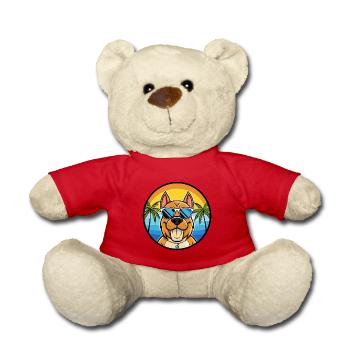 Kanarische Warren Hound Hunderasse Cartoon Sonnenbrille - Teddy - Rot - Vorne