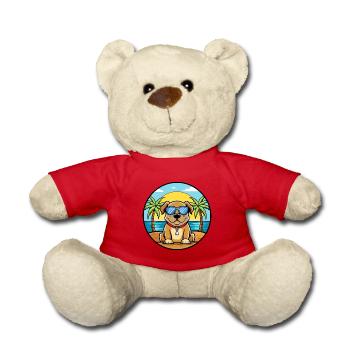 Broholmer Hunderasse Cartoon Sonnenbrille Strand - Teddy - Rot - Vorne