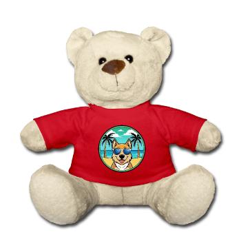 Slovensky Kopov Hunderasse Cartoon Sonnenbrille Strand - Teddy - Rot - Vorne