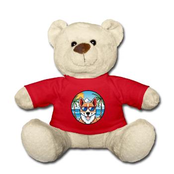 Norwegische Lundehund Hunderasse Cartoon Sonnenbrille - Teddy - Rot - Vorne