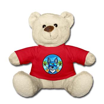 Blue Heeler Hunderasse Cartoon Sonnenbrille Strand - Teddy - Rot - Vorne