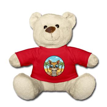 Ocicat Breed Cartoon Sonnenbrille Strand - Teddy - Rot - Vorne