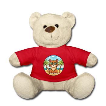 Havanna Braune Katzenrasse Cartoon Sonnenbrille Strand - Teddy - Rot - Vorne