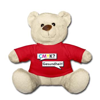 CMYK Grafiker Nerd Spruch Geschenk Shirt - Teddy - Rot - Vorne