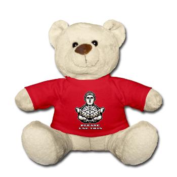 S’il vous plaît utilisez ce cerveau - conception stoïque amusante - Nounours - rouge - Devant