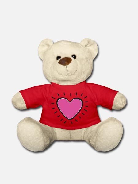 Pink Heart Burst Logo - Teddy - Rot