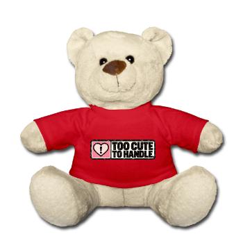 Too Cute to Handle – Cute Retro Heart - Teddy - Rot - Vorne