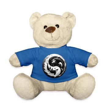 Yin and Yang Orca - Teddy Bear - royal blue - Front