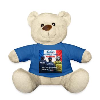 Polizist, Polizei, Gendarm, Feuerwehrmann - Teddy - Königsblau - Vorne