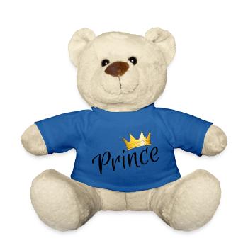 Prince - Prinz mit goldener Krone - Teddy - Königsblau - Vorne