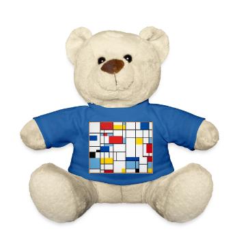 Mondrian Lines Primärfarbenspiel - Teddy - Königsblau - Vorne