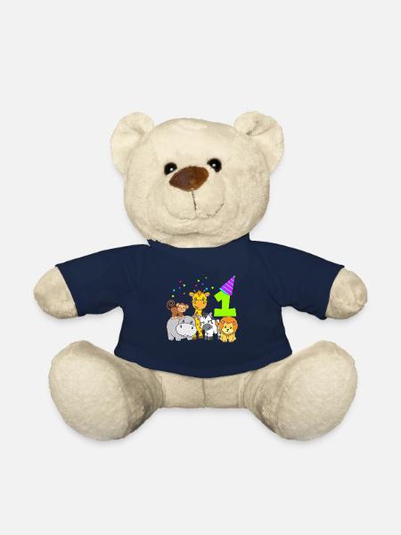Geburtstag 1 Jahr Kinder Eins Zootiere - Teddy - French Navy
