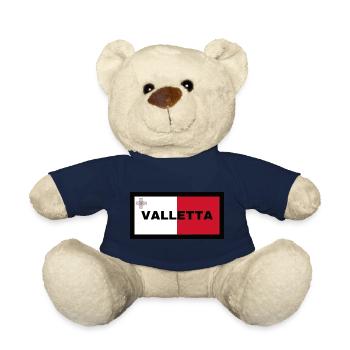 Valletta City in Malta Flag - Teddy Bear - french navy - Front