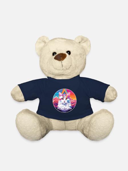 Türkische Van-Katze Bunte Karikatur Aquarell Illust - Teddy - French Navy