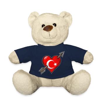 Türkei Flagge Herz mit Pfeil - Teddy - French Navy - Vorne