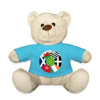 Celtic Nations Flags, Pan Celtic, Wales, Scotland - Teddy Bear - atoll blue - Front
