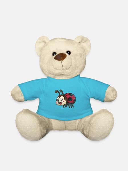Funkelnder Marienkäfer Glücksbringer - Teddy - Atollblau