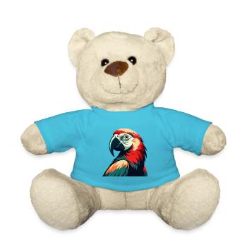 Papagei Cartoon Figur Buntes Haustier Tier - Teddy - Atollblau - Vorne