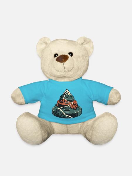 Kraftgipfel – Hantelscheiben mit Berg - Teddy - Atollblau