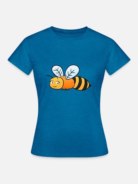 Bienchen Biene - Frauen T-Shirt - Antikblaues Saphir meliert