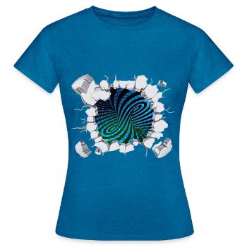 Matrix eddy current breaks out - Women's T-Shirt - antique blue sapphire heather - Front - AI Model Female 172 dark (172cm)