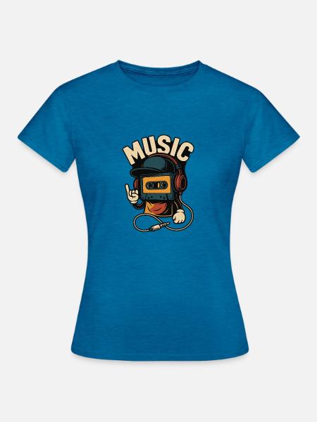 Musik - Frauen T-Shirt - Antikblaues Saphir meliert
