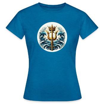 Trident Symbol - Women's T-Shirt - antique blue sapphire heather - Front - AI Model Female 172 dark (172cm)