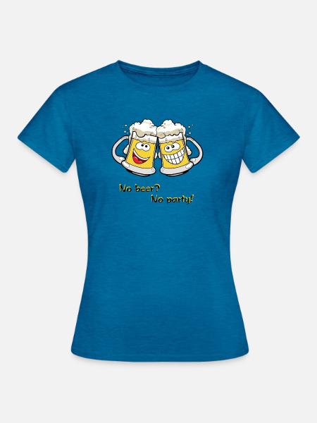 Bierkrüge - Frauen T-Shirt - Antikblaues Saphir meliert