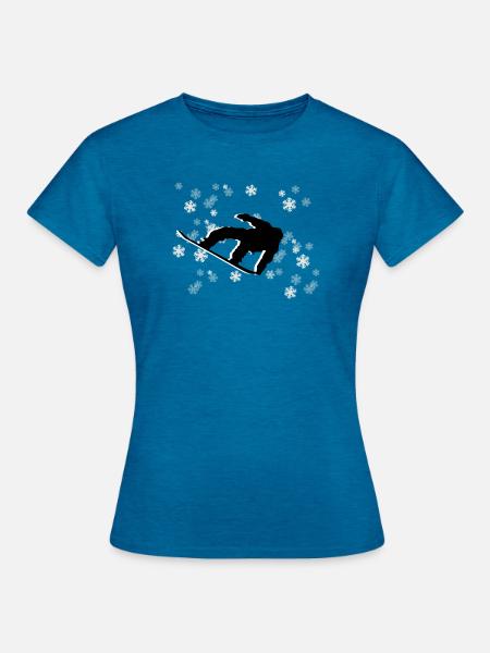 Snowboard - Frauen T-Shirt - Antikblaues Saphir meliert