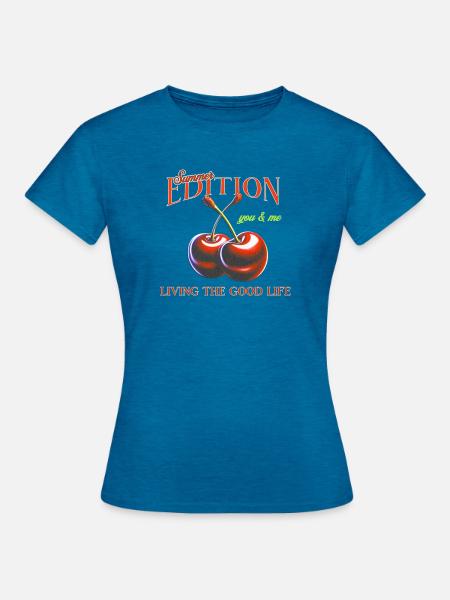 Summer Edition – Sweet & Juicy - Frauen T-Shirt - Antikblaues Saphir meliert