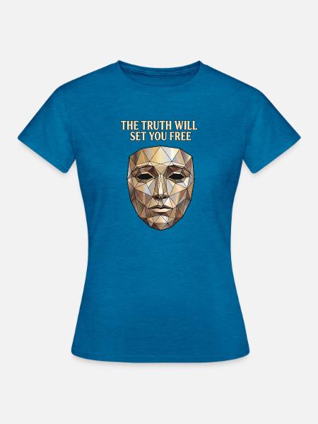 King Boldwin Maske Bibel Gott - Frauen T-Shirt - Antikblaues Saphir meliert