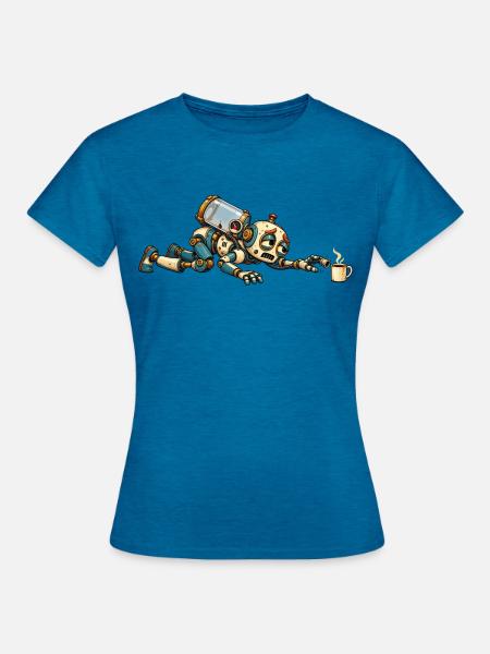 Reservekriecher – Ohne Kaffee kein Antrieb - Frauen T-Shirt - Antikblaues Saphir meliert
