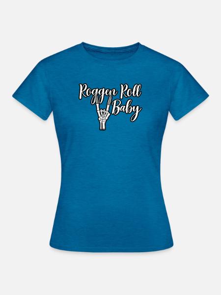 Roggen Roll Baby - Frauen T-Shirt - Antikblaues Saphir meliert