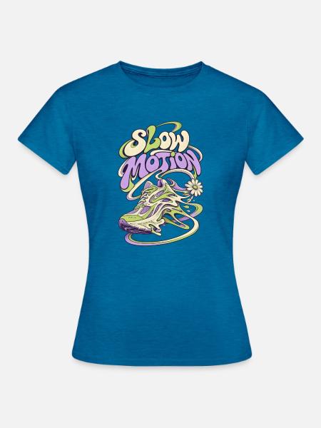Slow Motion Sneaker Psychedelia - Frauen T-Shirt - Antikblaues Saphir meliert
