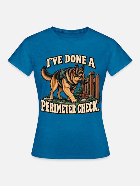 Deutsche Schäferhund-Patrouille - Frauen T-Shirt - Antikblaues Saphir meliert