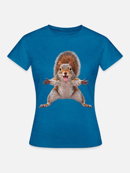 Eichhoernchen - Frauen T-Shirt - Antikblaues Saphir meliert