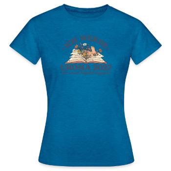Ich werde Uroma 2027 Schwangerschaftsankündigung - Frauen T-Shirt - Antikblaues Saphir meliert - Vorne - AI Model Female 172 dark (172cm)