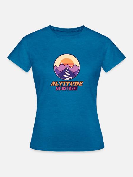 Höhenanpassung - Frauen T-Shirt - Antikblaues Saphir meliert