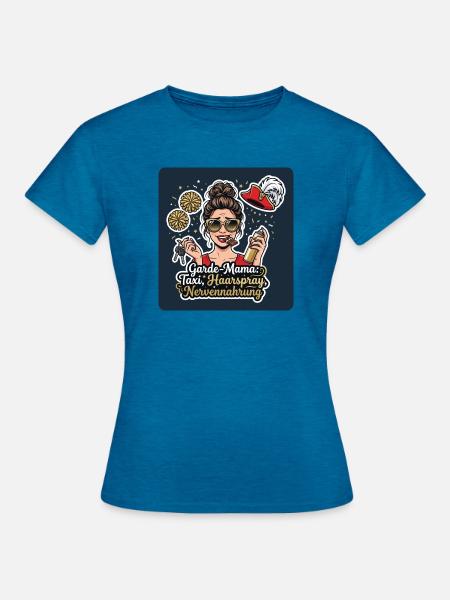 Garde-Mama – Taxi, Haarspray, Nerven - Frauen T-Shirt - Antikblaues Saphir meliert