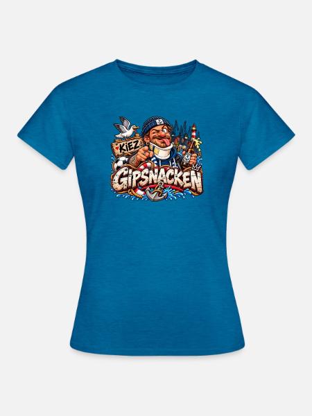 Gipsnacken Kiez - Frauen T-Shirt - Antikblaues Saphir meliert