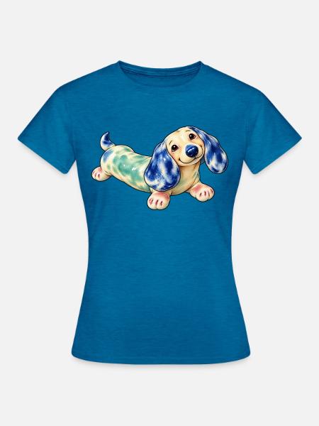 Piesek_SpokoLoko - Frauen T-Shirt - Antikblaues Saphir meliert