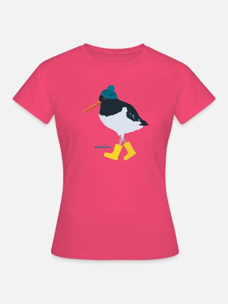 Austernfischer mit Gummistiefeln moin - Frauen T-Shirt - Azalea