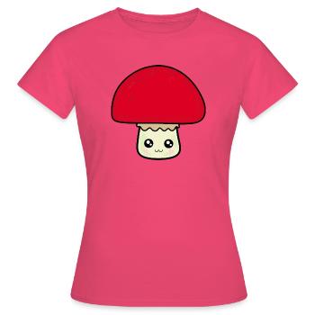 Champignon Kawaii Kawaii Chibi Nourriture Kawaii - T-shirt Femme - rose azalée - Devant - AI Model Female 172 dark (172cm)