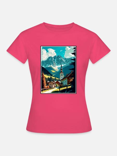 Garmisch Partenkirchen Deutschland Reiseplakat - Frauen T-Shirt - Azalea