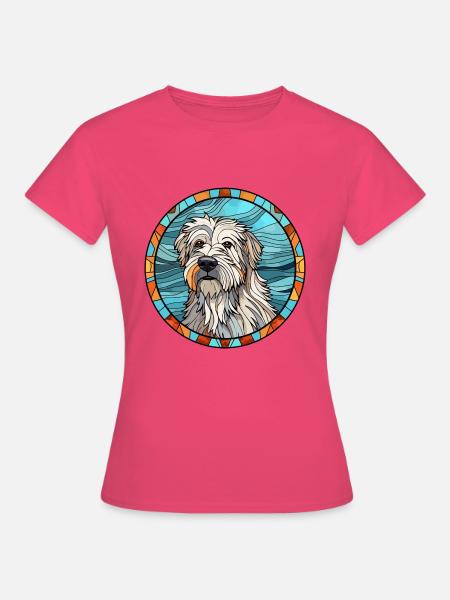 Pyrenäen-Schäferhund Hunderasse Buntes Glas - Frauen T-Shirt - Azalea