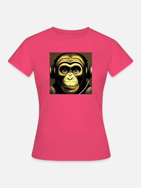 Affe mit Kopfhörer - Frauen T-Shirt - Azalea