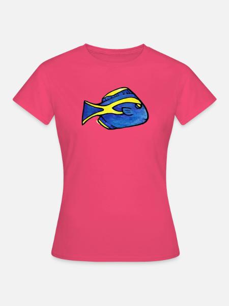 Blauer Kaiserfisch mit gelbem Streifen - Frauen T-Shirt - Azalea