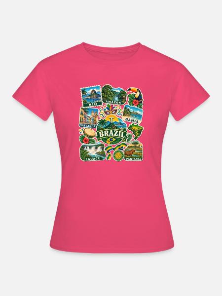 Brasilien Reisesticker - Frauen T-Shirt - Azalea
