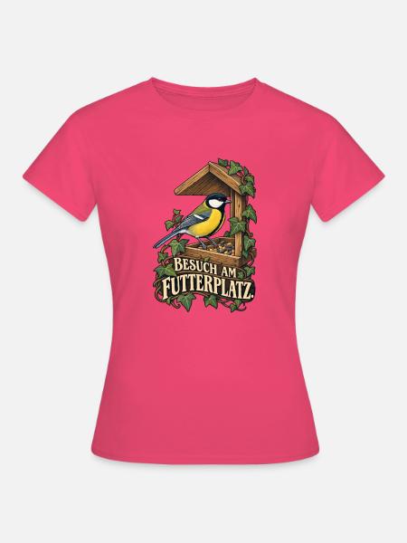 Kohlmeise - Besuch am Futterplatz Vogel - Frauen T-Shirt - Azalea