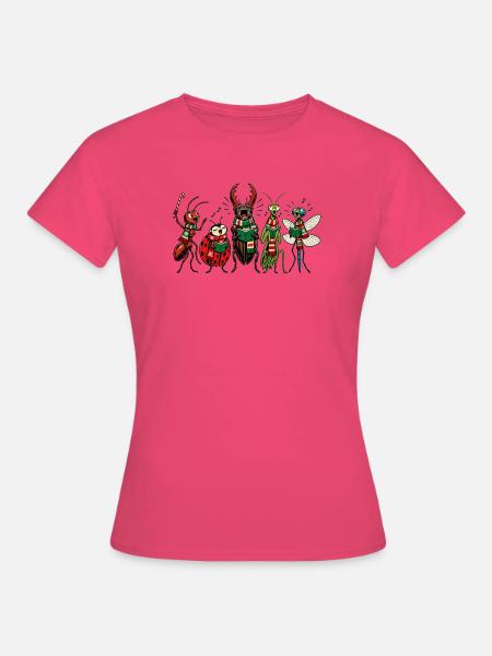 Christmas Bugs – Lustige, festliche Comic-Insektentruppe - Frauen T-Shirt - Azalea
